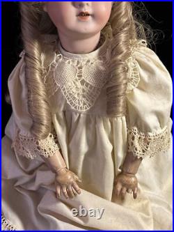 Vintage Antique German Bisque 22 Ball-Jointed Doll in LOVELY DRESS