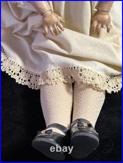 Vintage Antique German Bisque 22 Ball-Jointed Doll in LOVELY DRESS