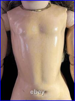 Vintage Antique German Bisque 22 Ball-Jointed Doll in LOVELY DRESS