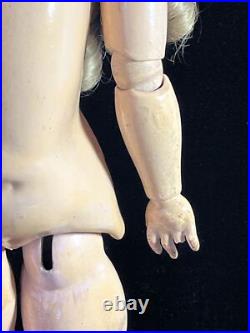 Vintage Antique German Bisque 22 Ball-Jointed Doll in LOVELY DRESS