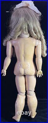 Vintage Antique German Bisque 22 Ball-Jointed Doll in LOVELY DRESS