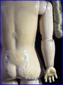 Vintage Antique German Bisque 22 Ball-Jointed Doll in LOVELY DRESS