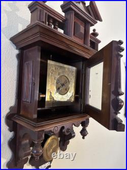 Vintage Antique German Deutsches Reichs Vienna Regulator Wall Clock Vintage Antique German Deutsches Reichs Vienna Regulator Wall Clock