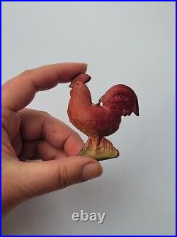 Vintage Antique German Dresden Cardboard Christmas Ornament Rooster 2 1/4/6cm Vintage Antique German Dresden Cardboard Christmas Ornament Rooster 2 1/4/6cm