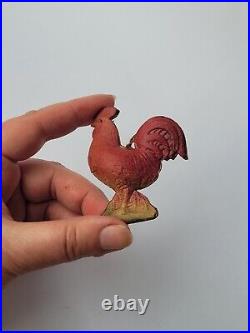 Vintage Antique German Dresden Cardboard Christmas Ornament Rooster 2 1/4/6cm Vintage Antique German Dresden Cardboard Christmas Ornament Rooster 2 1/4/6cm