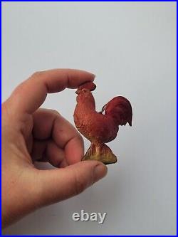 Vintage Antique German Dresden Cardboard Christmas Ornament Rooster 2 1/4/6cm Vintage Antique German Dresden Cardboard Christmas Ornament Rooster 2 1/4/6cm