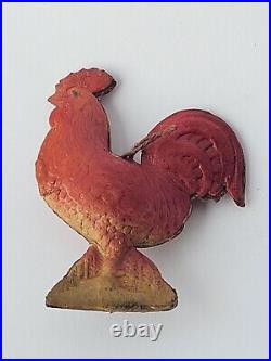 Vintage Antique German Dresden Cardboard Christmas Ornament Rooster 2 1/4/6cm Vintage Antique German Dresden Cardboard Christmas Ornament Rooster 2 1/4/6cm