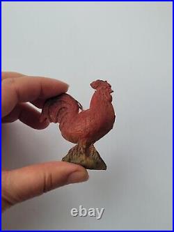 Vintage Antique German Dresden Cardboard Christmas Ornament Rooster 2 1/4/6cm Vintage Antique German Dresden Cardboard Christmas Ornament Rooster 2 1/4/6cm