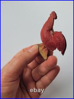 Vintage Antique German Dresden Cardboard Christmas Ornament Rooster 2 1/4/6cm Vintage Antique German Dresden Cardboard Christmas Ornament Rooster 2 1/4/6cm