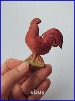 Vintage Antique German Dresden Cardboard Christmas Ornament Rooster 2 1/4/6cm Vintage Antique German Dresden Cardboard Christmas Ornament Rooster 2 1/4/6cm