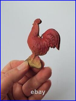 Vintage Antique German Dresden Cardboard Christmas Ornament Rooster 2 1/4/6cm Vintage Antique German Dresden Cardboard Christmas Ornament Rooster 2 1/4/6cm