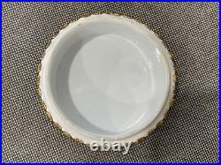 Vintage Antique German Dresden Porcelain Box with Courting Couple & Floral Dec
