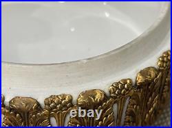 Vintage Antique German Dresden Porcelain Box with Courting Couple & Floral Dec
