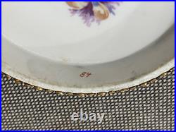 Vintage Antique German Dresden Porcelain Box with Courting Couple & Floral Dec