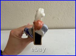 Vintage Antique German Dresden Porcelain Military Soldier with Sword Flag Figurine