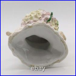 Vintage Antique German Dresden Porcelain Snowball Cherub Flower Encrusted Vase Vintage Antique German Dresden Porcelain Snowball Cherub Flower Encrusted Vase