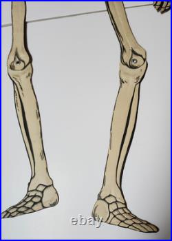 Vintage / Antique German Embossed Halloween Jointed Skeleton Decoration