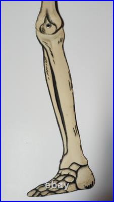 Vintage / Antique German Embossed Halloween Jointed Skeleton Decoration