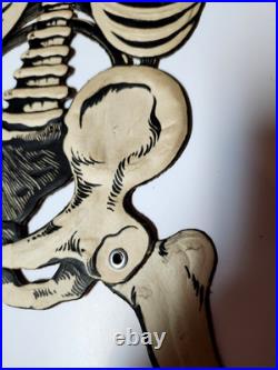 Vintage / Antique German Embossed Halloween Jointed Skeleton Decoration