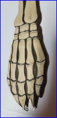 Vintage / Antique German Embossed Halloween Jointed Skeleton Decoration