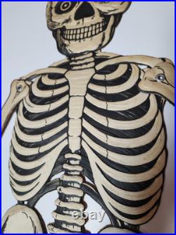 Vintage / Antique German Embossed Halloween Jointed Skeleton Decoration