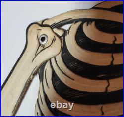 Vintage / Antique German Embossed Halloween Jointed Skeleton Decoration