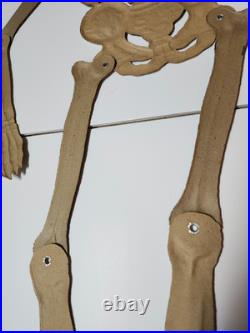 Vintage / Antique German Embossed Halloween Jointed Skeleton Decoration