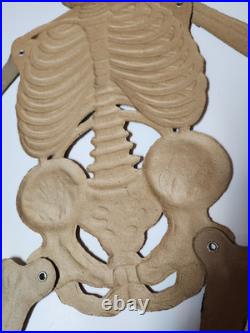 Vintage / Antique German Embossed Halloween Jointed Skeleton Decoration