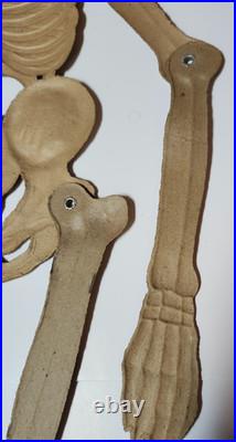 Vintage / Antique German Embossed Halloween Jointed Skeleton Decoration