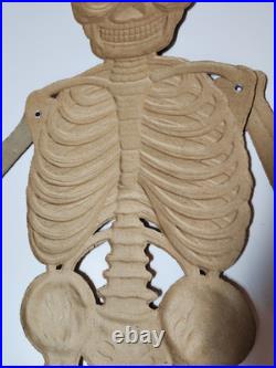 Vintage / Antique German Embossed Halloween Jointed Skeleton Decoration