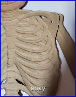 Vintage / Antique German Embossed Halloween Jointed Skeleton Decoration