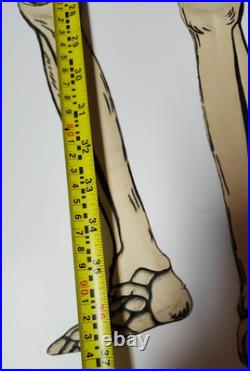 Vintage / Antique German Embossed Halloween Jointed Skeleton Decoration