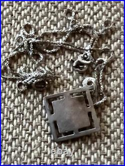 Vintage Antique German Enameled Charm With Necklace Vintage Antique German Enameled Charm With Necklace