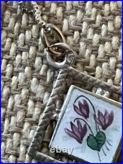 Vintage Antique German Enameled Charm With Necklace Vintage Antique German Enameled Charm With Necklace