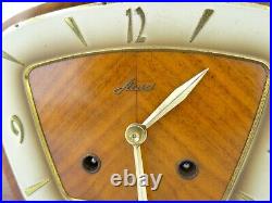 Vintage Antique German HAID Retro Design Mantel 8 day Mid Century Clock