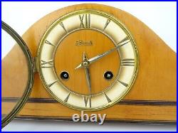 Vintage Antique German HERMLE Retro Design Mantel 8 day Mid Century Clock