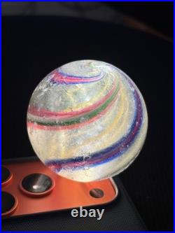 Vintage Antique German Handmade Swirl Marble Handmade Glass Marble 2.18