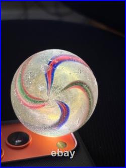 Vintage Antique German Handmade Swirl Marble Handmade Glass Marble 2.18