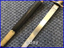 Vintage Antique German Hunting Knife Dagger Sword with Scabbard Etched Blade SF1