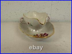 Vintage Antique German KPM Porcelain Gravy Boat Painted Floral Insect Decoration