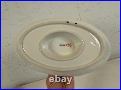 Vintage Antique German KPM Porcelain Gravy Boat Painted Floral Insect Decoration