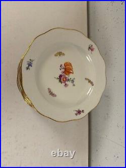 Vintage Antique German KPM Porcelain Set of 12 Plates Painted Floral Insect Dec Vintage Antique German KPM Porcelain Set of 12 Plates Painted Floral Insect Dec