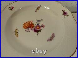 Vintage Antique German KPM Porcelain Set of 12 Plates Painted Floral Insect Dec Vintage Antique German KPM Porcelain Set of 12 Plates Painted Floral Insect Dec