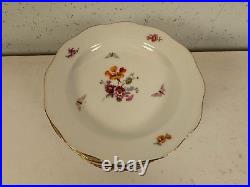 Vintage Antique German KPM Porcelain Set of 12 Plates Painted Floral Insect Dec Vintage Antique German KPM Porcelain Set of 12 Plates Painted Floral Insect Dec