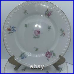 Vintage Antique German KPM Porcelain Set of 6 Plates Painted Floral Antoinette