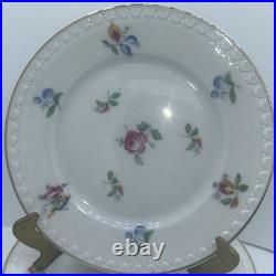 Vintage Antique German KPM Porcelain Set of 6 Plates Painted Floral Antoinette