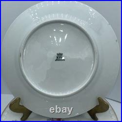 Vintage Antique German KPM Porcelain Set of 6 Plates Painted Floral Antoinette