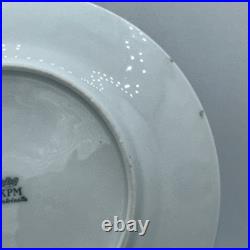 Vintage Antique German KPM Porcelain Set of 6 Plates Painted Floral Antoinette