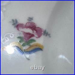 Vintage Antique German KPM Porcelain Set of 6 Plates Painted Floral Antoinette