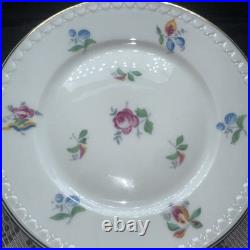 Vintage Antique German KPM Porcelain Set of 6 Plates Painted Floral Antoinette